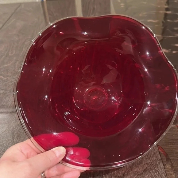 Late 20th Century Murano Style Ruby Red Dish - Picture 4 of 4